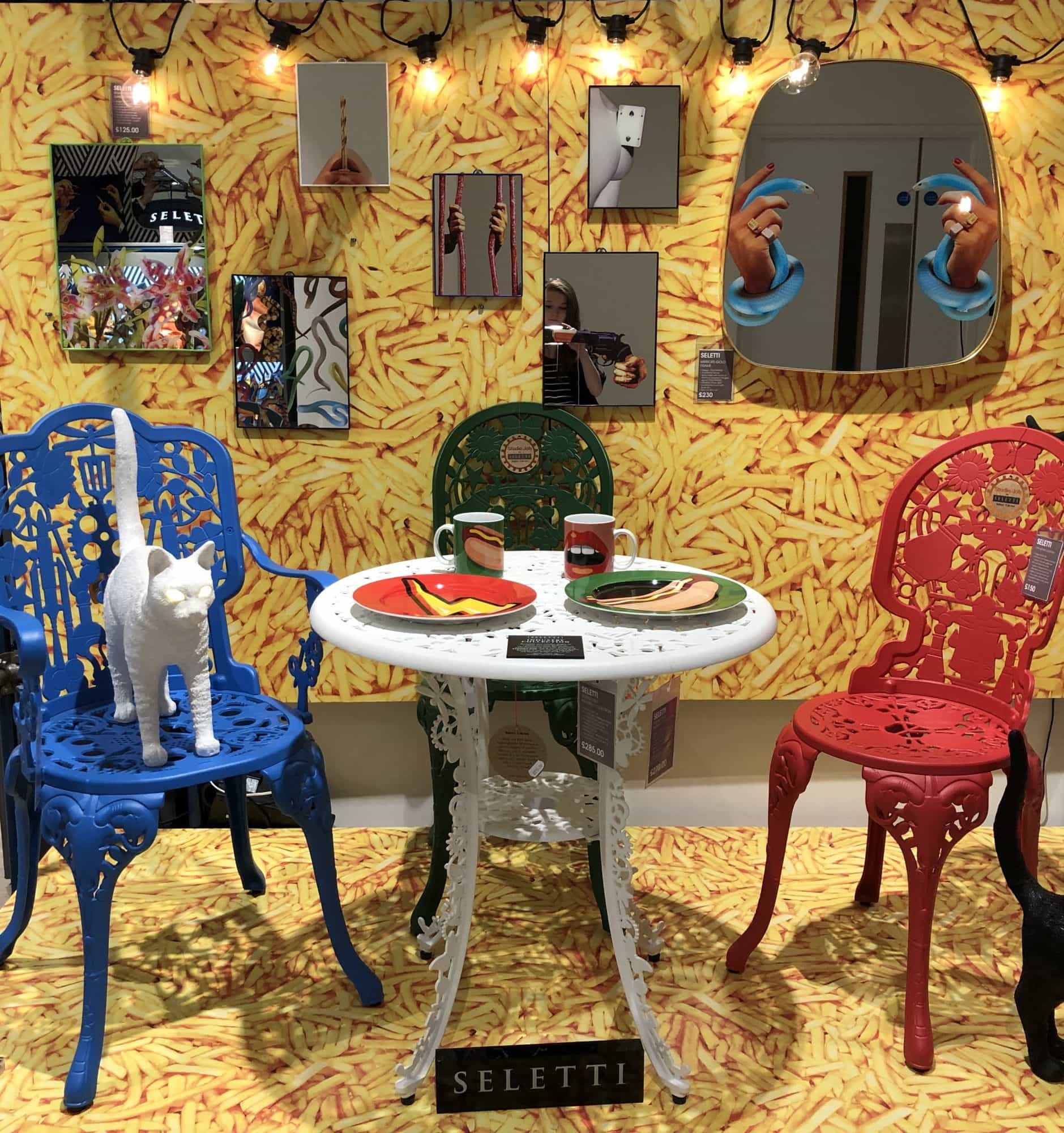 Seating area in SELETTI pop up store