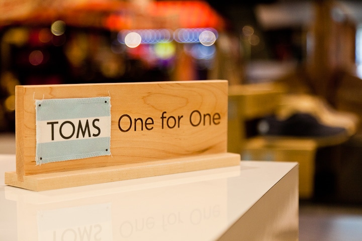 Toms brand logo in shop