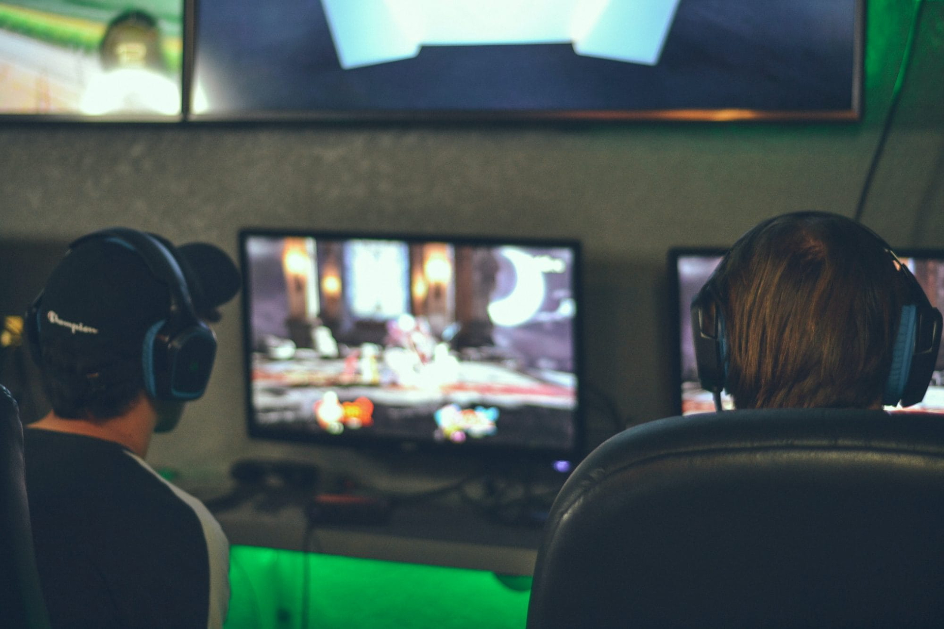 Two people playing video games