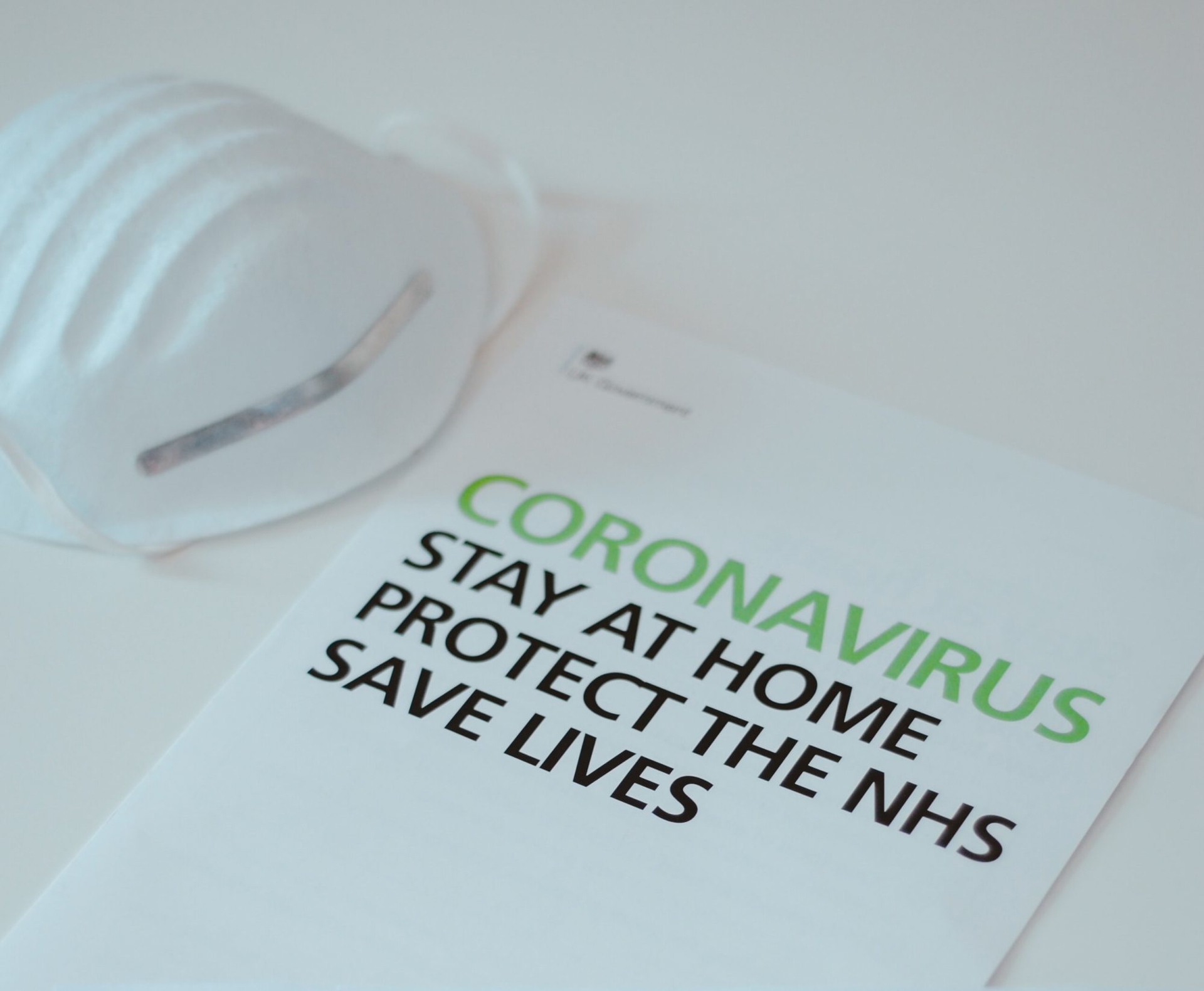 Coronavirus information leaflet with mask