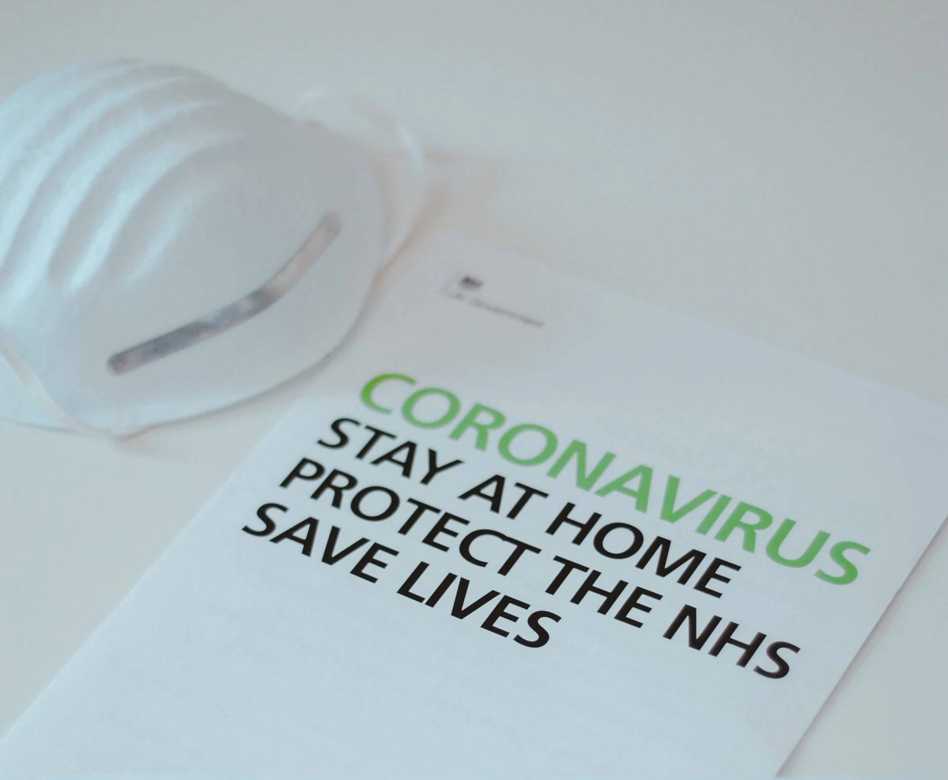 Coronavirus information leaflet with mask